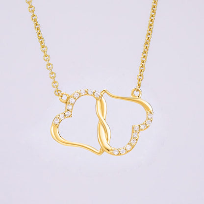 "To My Love" | Love Linked Hearts Necklace (Gold & Diamonds)