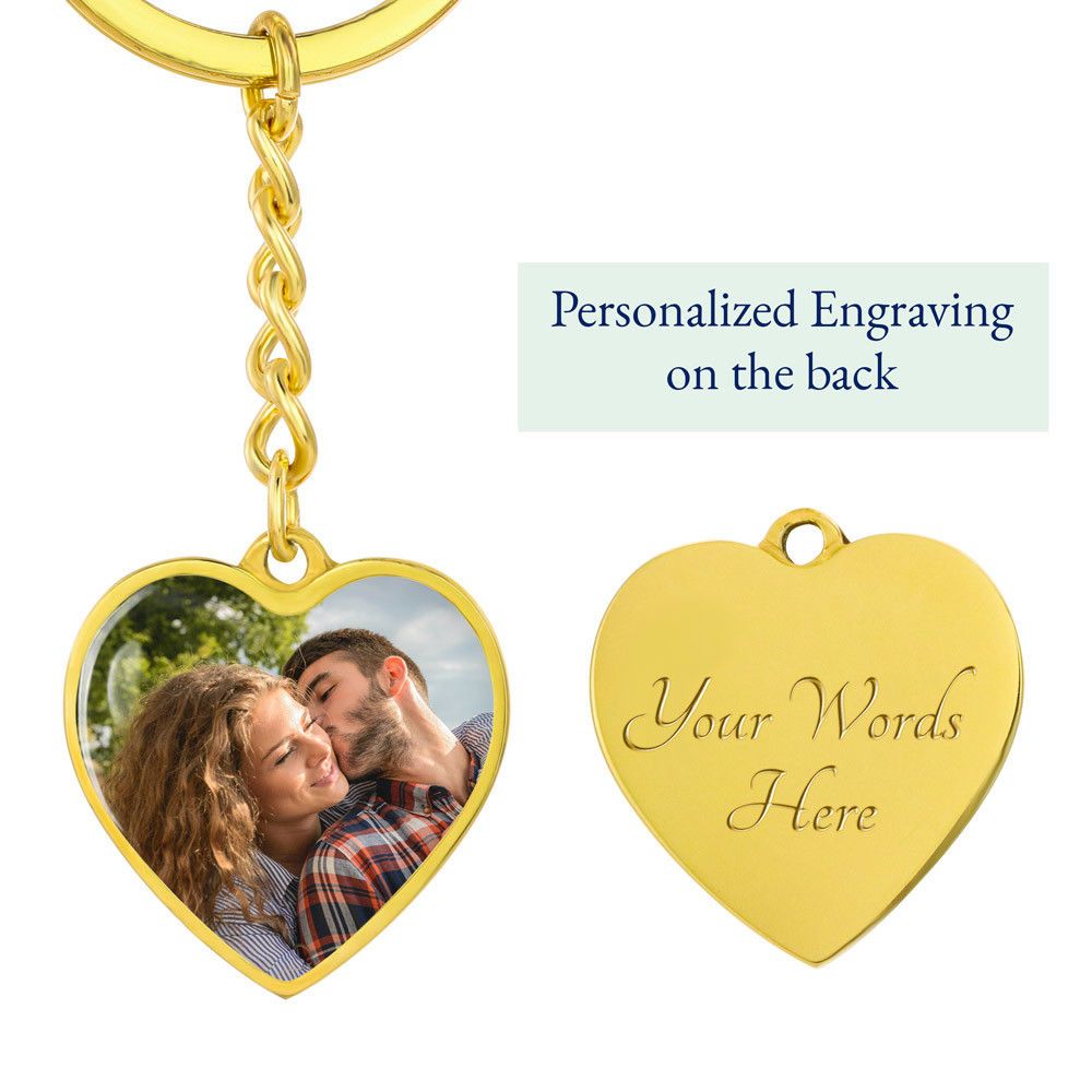 Custom Image & Engraving | Heart Keychain (Personalize)