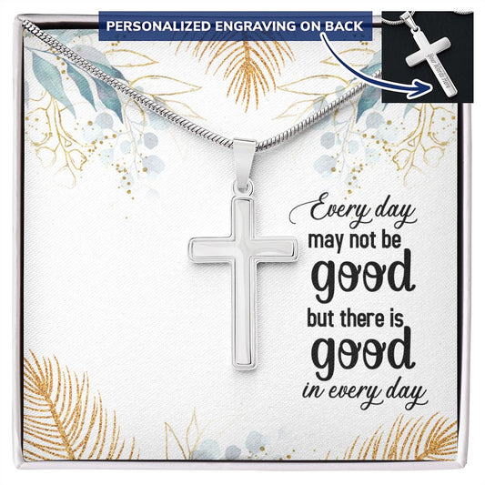 "Good" | Cross Pendant Necklace (Personalize)