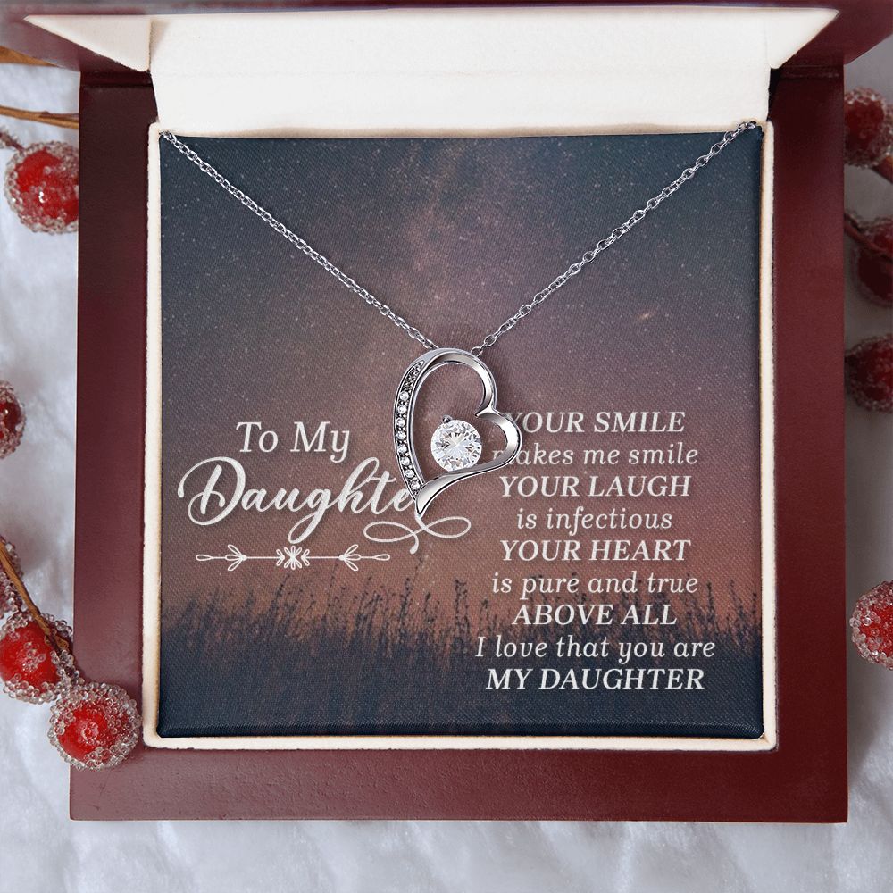 "To My Daughter" | Crystal Clear Heart Necklace