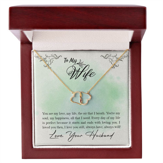 "My Wife" | Love Linked Hearts Necklace (Gold & Diamonds)