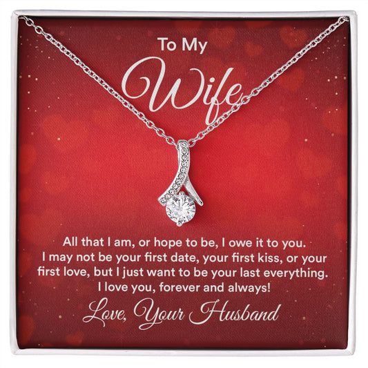 "To My Wife" | Love Ribbon Necklace