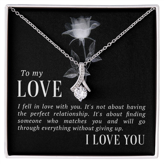 "To My Love" | Love Ribbon Necklace