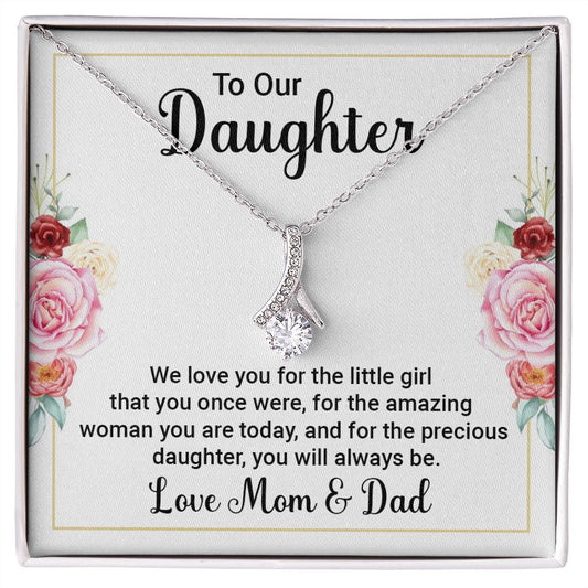 "To Our Daughter" | Love Ribbon Necklace