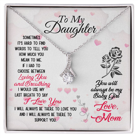 "To My Daughter" | Love Ribbon Necklace