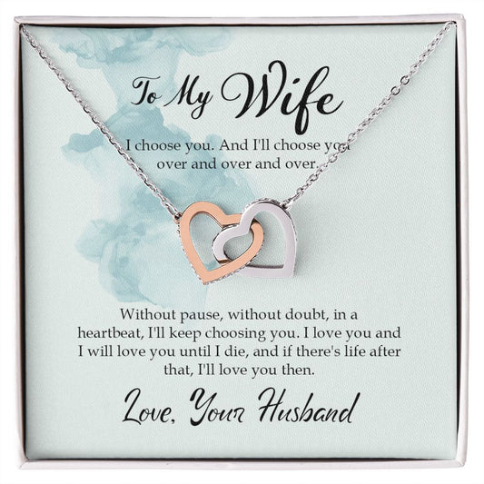 "To My Wife" | Linked Hearts Necklace