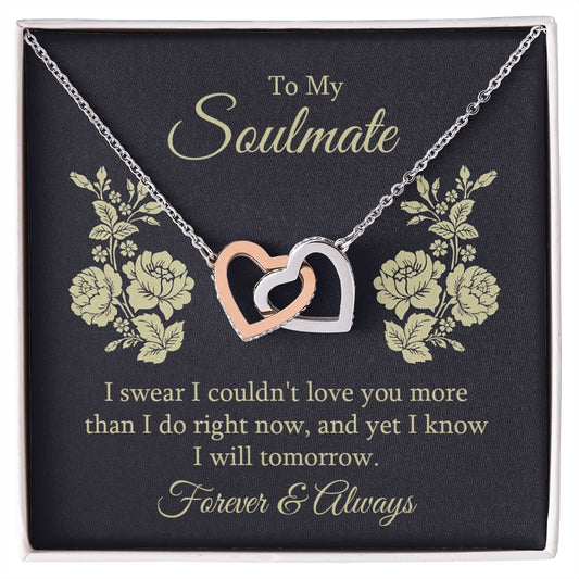 "To My Soulmate" | Linked Hearts Necklace