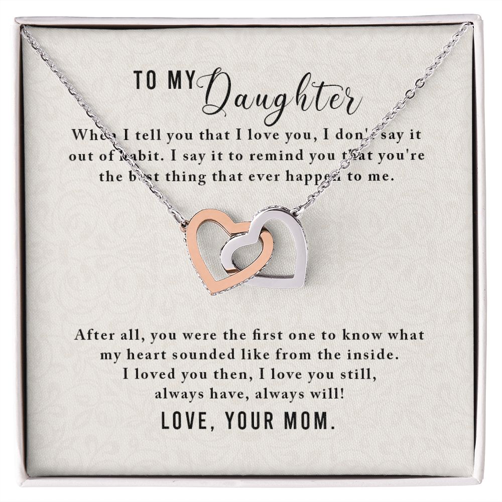 "To My Daughter" | Linked Hearts Necklace