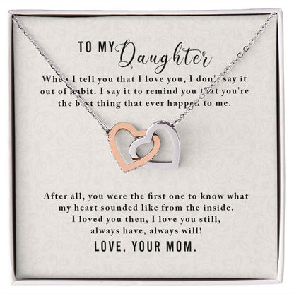 "To My Daughter" | Linked Hearts Necklace