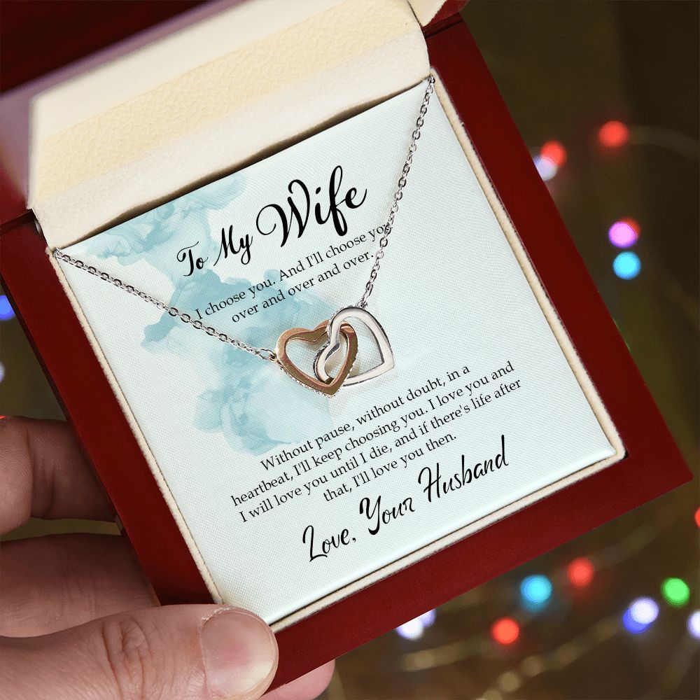 "To My Wife" | Linked Hearts Necklace