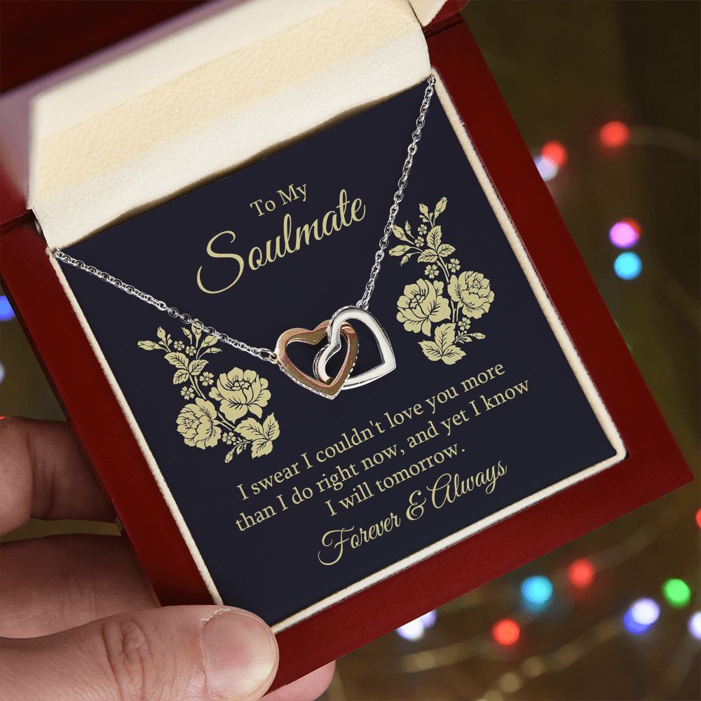 "To My Soulmate" | Linked Hearts Necklace