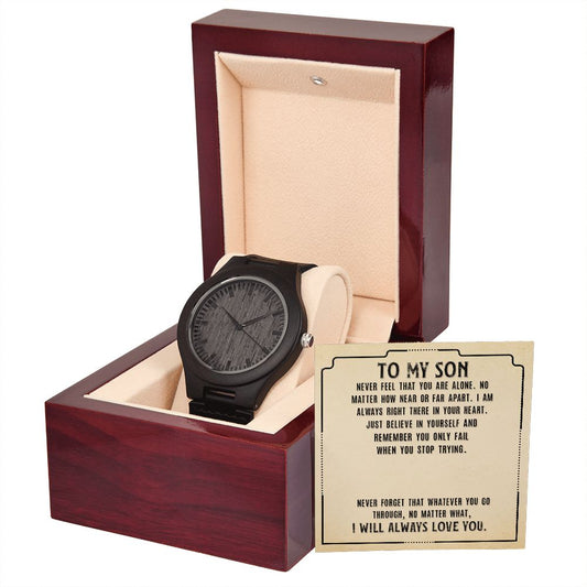 "To My Son" | Natural Wood Watch