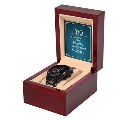 "Dad" | Black Chronograph Watch