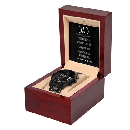 "My Dad" | Black Chronograph Watch