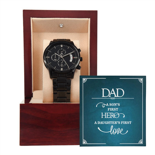 "Dad" | Black Chronograph Watch