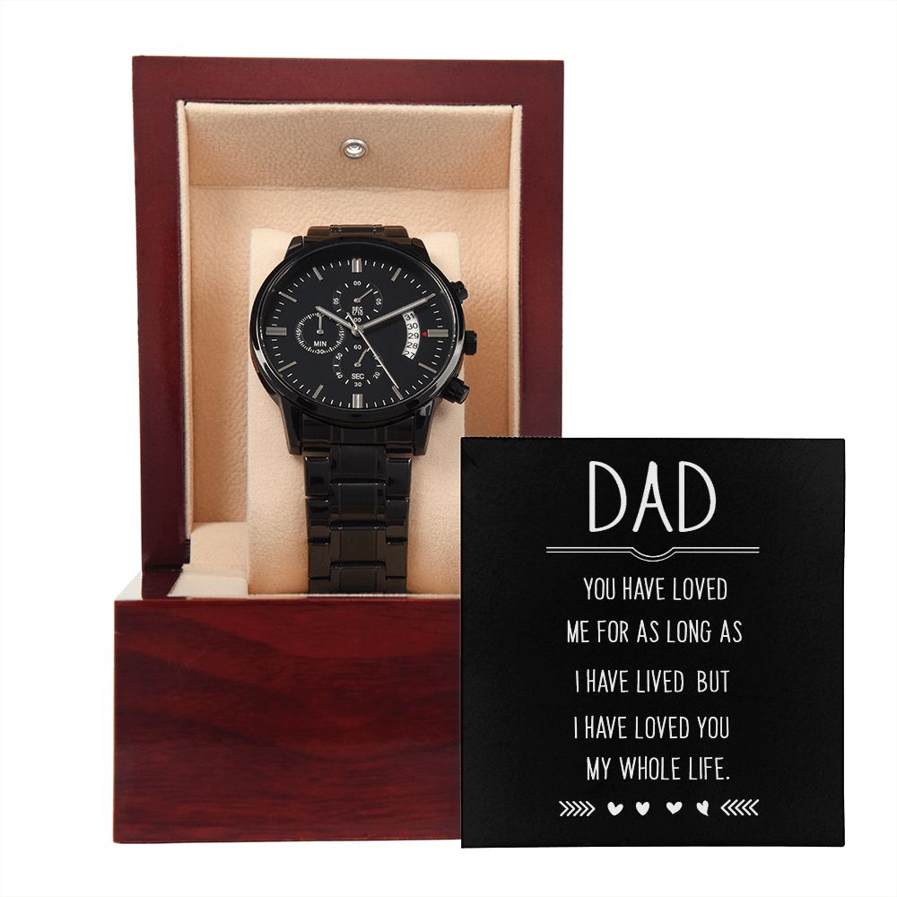 "My Dad" | Black Chronograph Watch