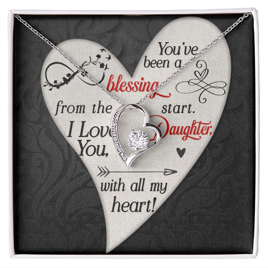 "My Daughter" | Crystal Clear Heart Necklace