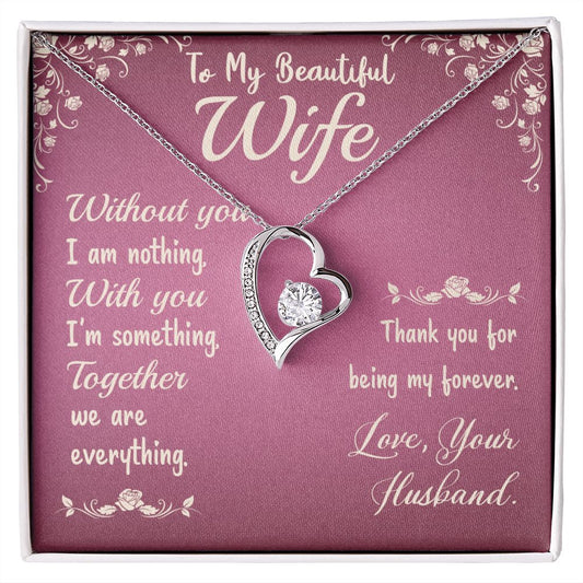 "My Beautiful Wife" | Crystal Heart Necklace