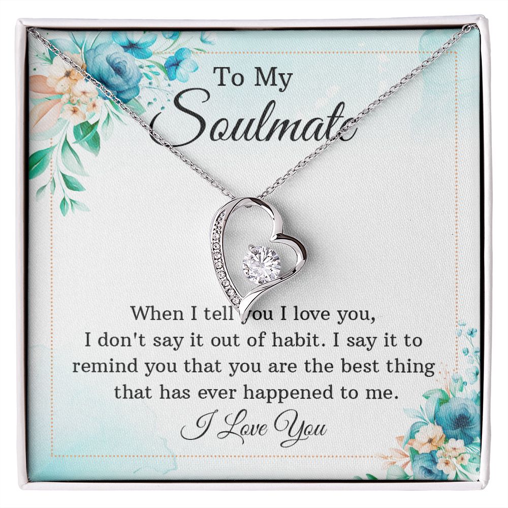 "To My Soulmate" | Crystal Clear Heart Necklace