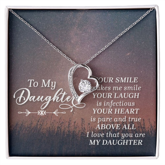 "To My Daughter" | Crystal Clear Heart Necklace