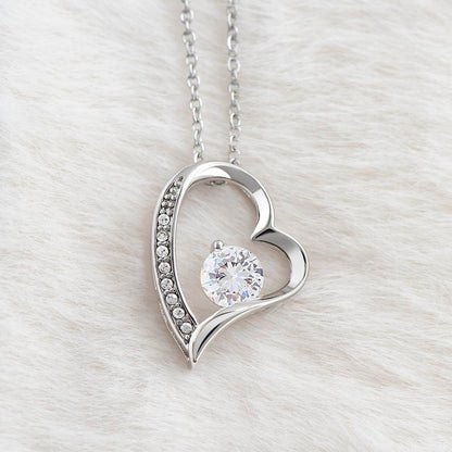 "To My Beautiful Wife" | Crystal Clear Heart Necklace