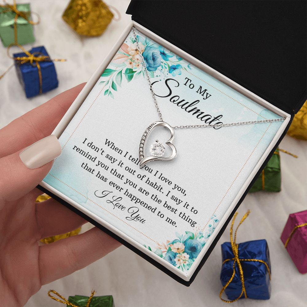 "To My Soulmate" | Crystal Clear Heart Necklace