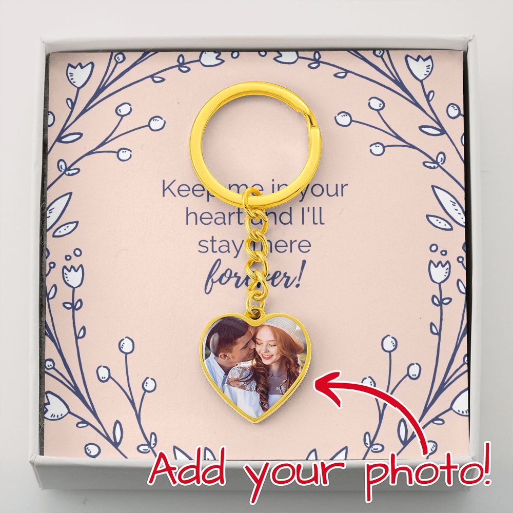 Custom Image & Engraving | Heart Keychain (Personalize)