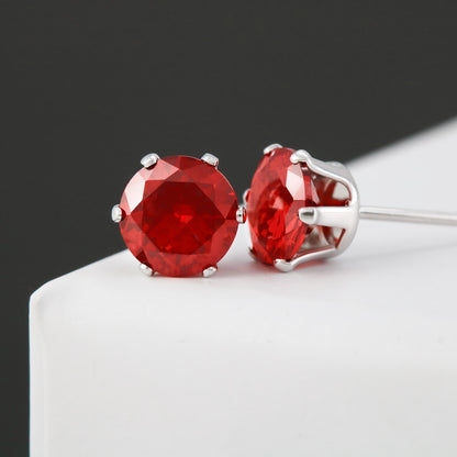 Ruby Red Cubic Zirconia Earrings