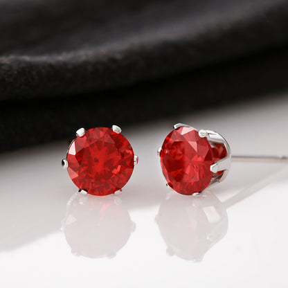 Ruby Red Cubic Zirconia Earrings