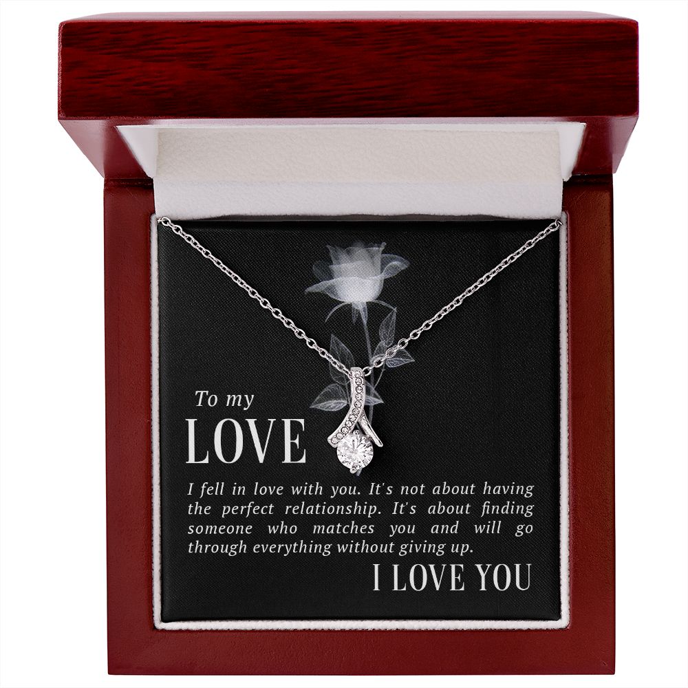 "To My Love" | Love Ribbon Necklace