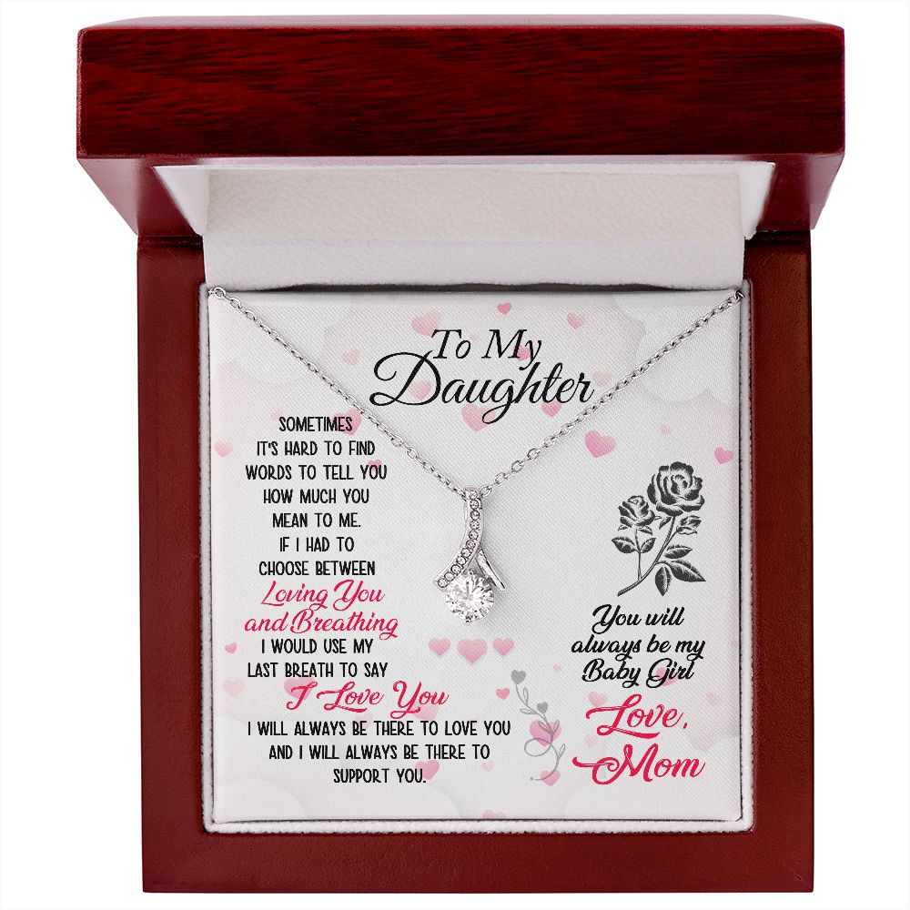 "To My Daughter" | Love Ribbon Necklace